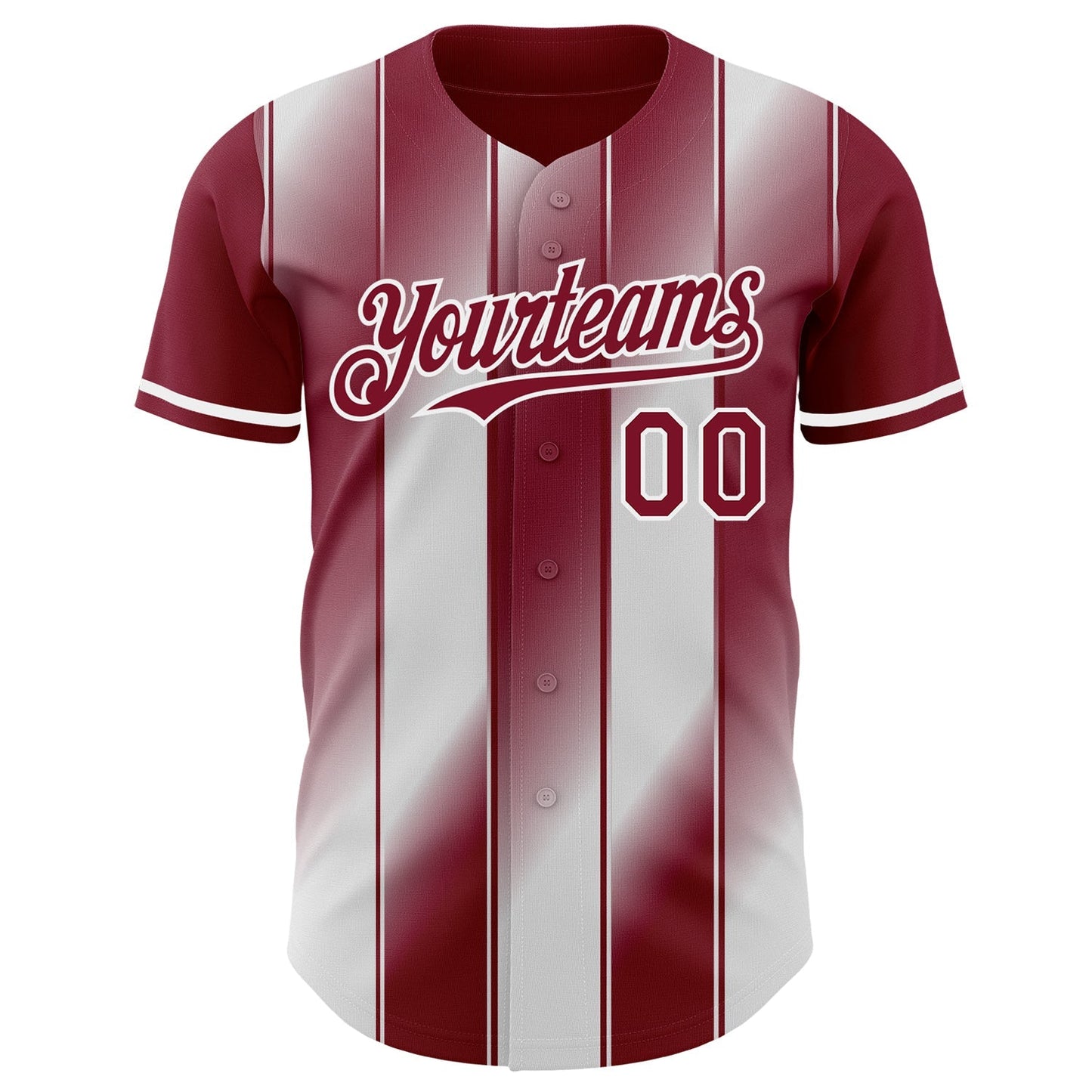 Custom Crimson-White Gradient Classic Vertical Stripe Authentic Baseball Jersey baseball jersey product view 2