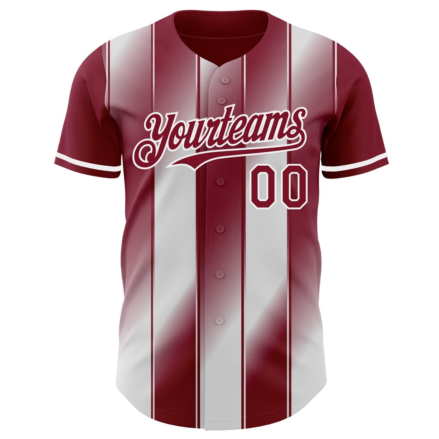 Custom Crimson-White Gradient Classic Vertical Stripe Authentic Baseball Jersey baseball jersey product view 2