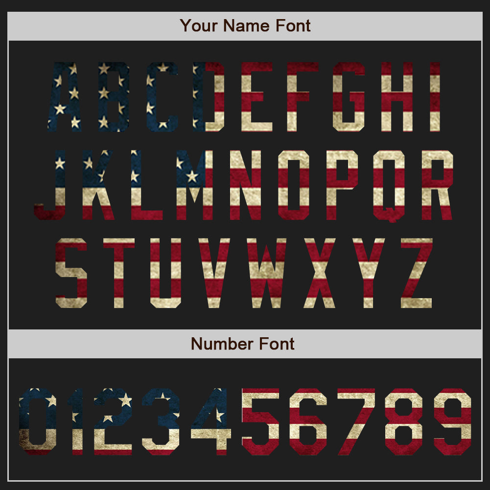 Custom Black Vintage USA Flag-Cream Classic Vertical Stripe Fluid Liquid Texture Authentic Baseball Jersey baseball jersey product view 5