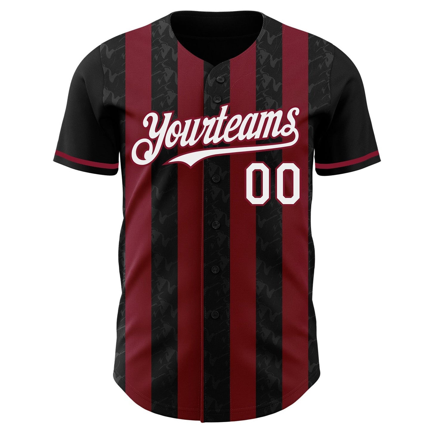 Custom Black White-Crimson Classic Vertical Stripe Fluid Liquid Texture Authentic Baseball Jersey baseball jersey product view 2