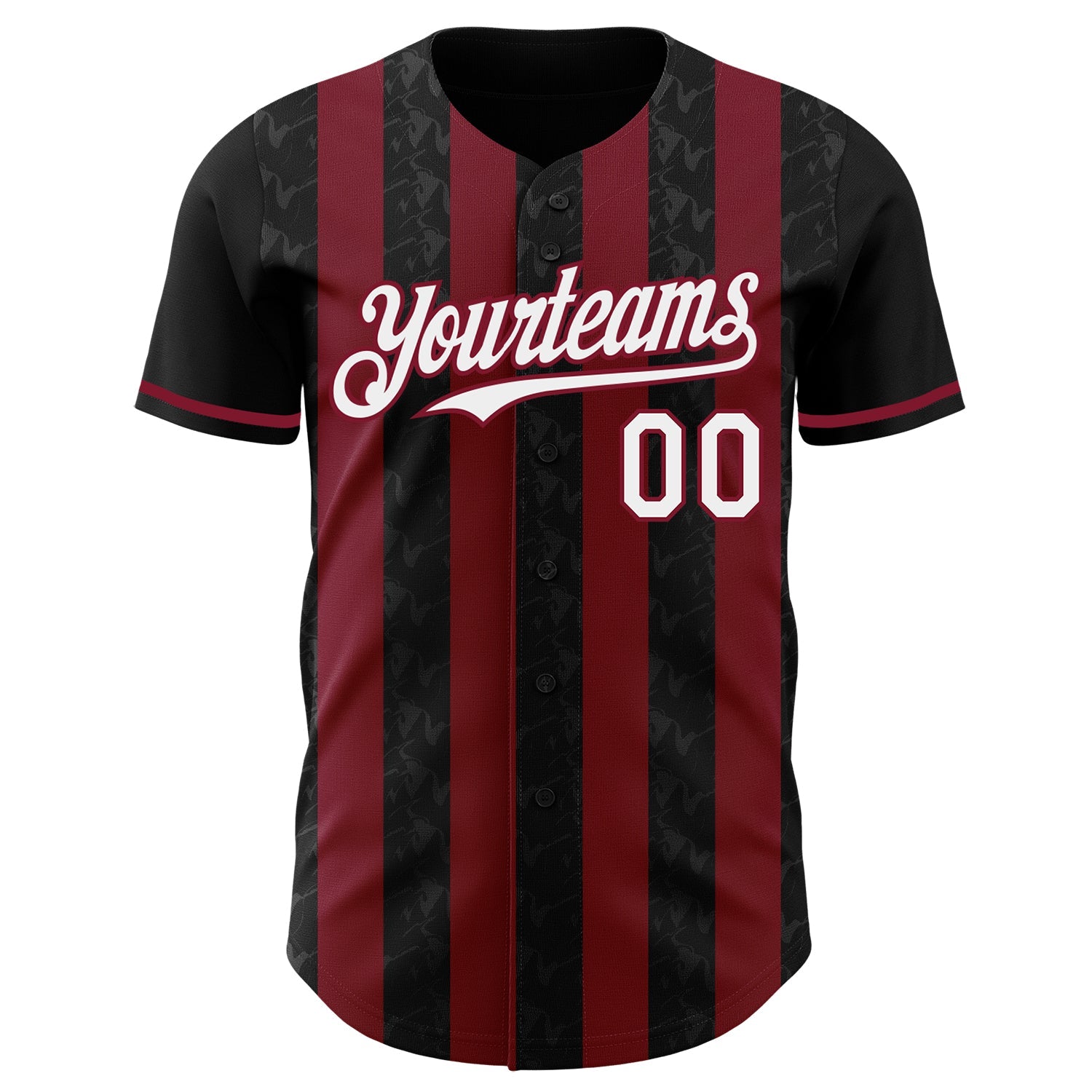 Custom Black White-Crimson Classic Vertical Stripe Fluid Liquid Texture Authentic Baseball Jersey baseball jersey product view 2