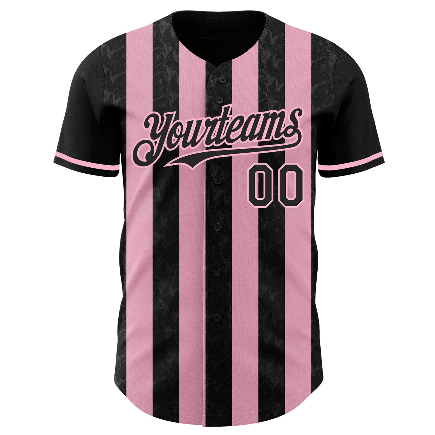 Custom Black-Light Pink Classic Vertical Stripe Fluid Liquid Texture Authentic Baseball Jersey baseball jersey product view 2