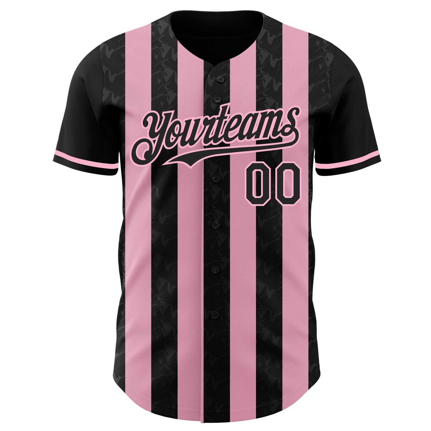Custom Black-Light Pink Classic Vertical Stripe Fluid Liquid Texture Authentic Baseball Jersey baseball jersey product view 2