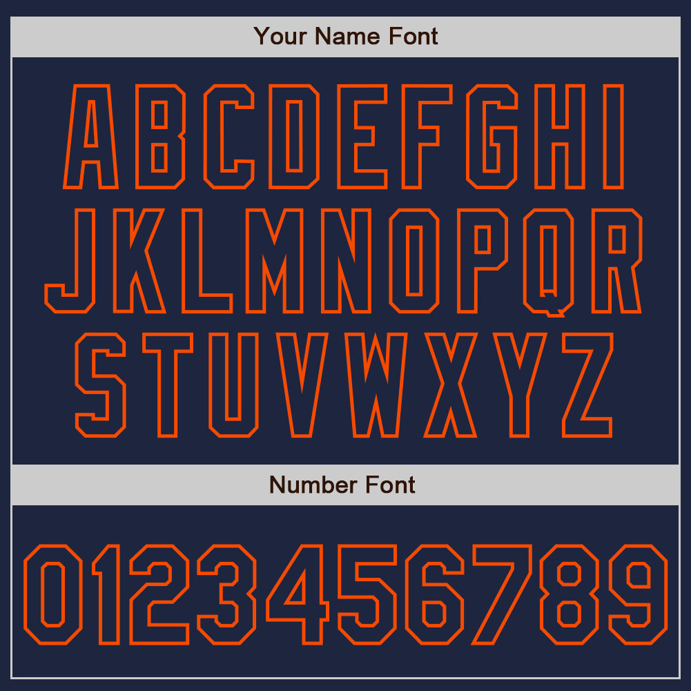 Custom Navy-Orange Classic Vertical Stripe Fluid Liquid Texture Authentic Baseball Jersey baseball jersey product view 5