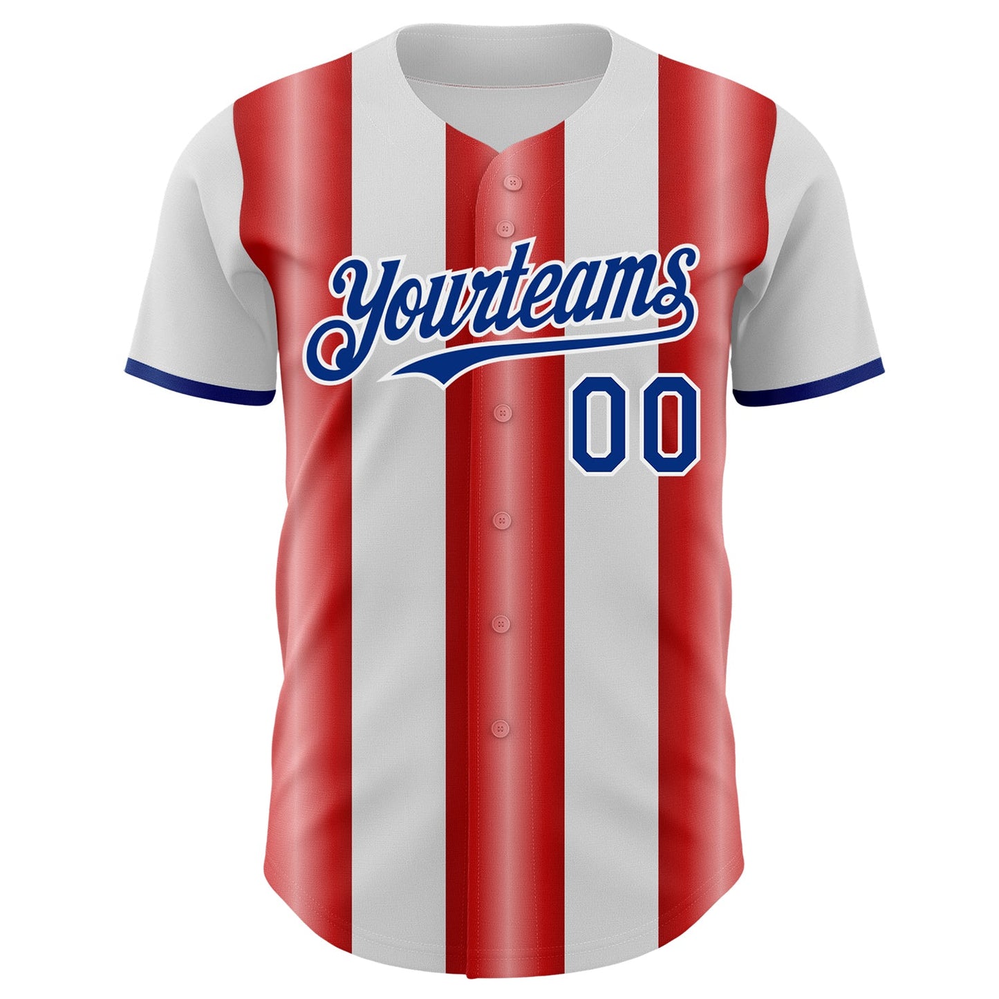 Custom White Royal-Red Gradient Vertical Stripe Argentina Style Authentic Baseball Jersey baseball jersey product view 2