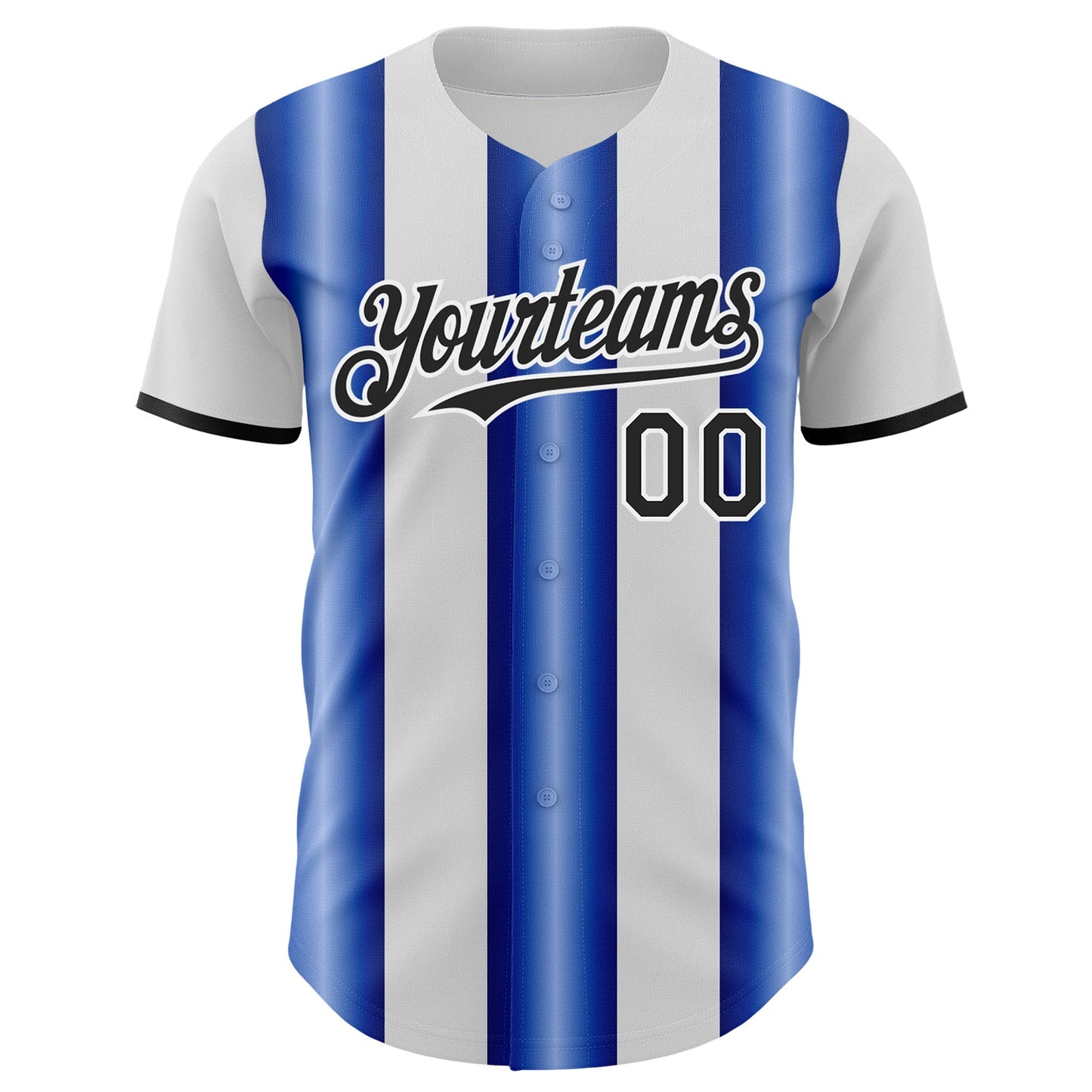 Custom White Black-Royal Gradient Vertical Stripe Argentina Style Authentic Baseball Jersey baseball jersey product view 2