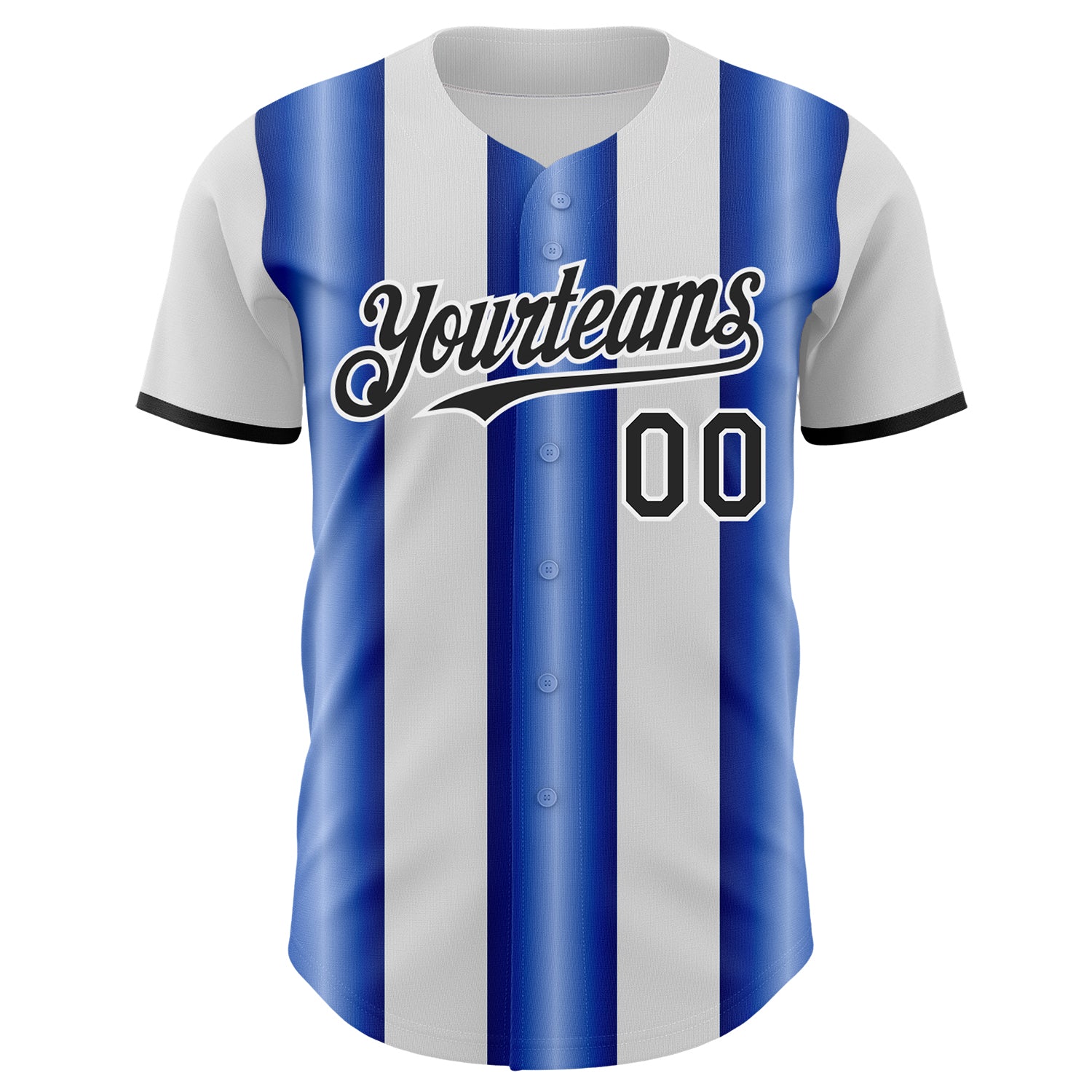 Custom White Black-Royal Gradient Vertical Stripe Argentina Style Authentic Baseball Jersey baseball jersey product view 2