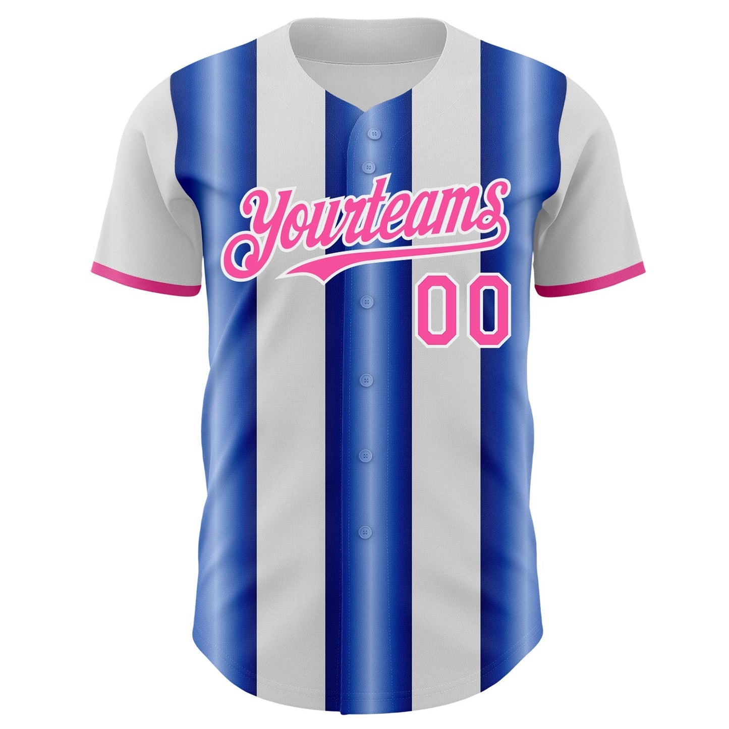 Custom White Pink-Royal Gradient Vertical Stripe Argentina Style Authentic Baseball Jersey baseball jersey product view 2