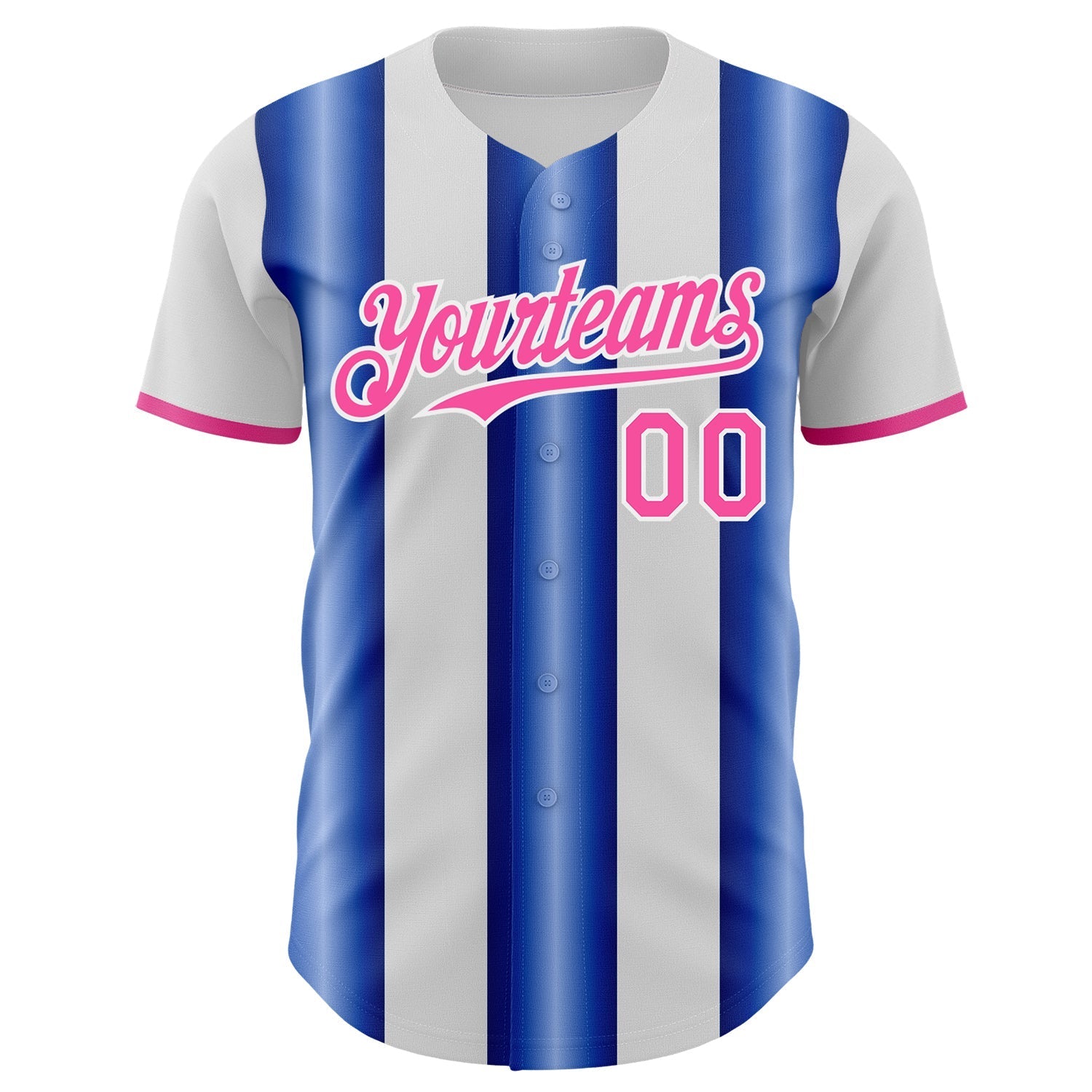 Custom White Pink-Royal Gradient Vertical Stripe Argentina Style Authentic Baseball Jersey baseball jersey product view 2