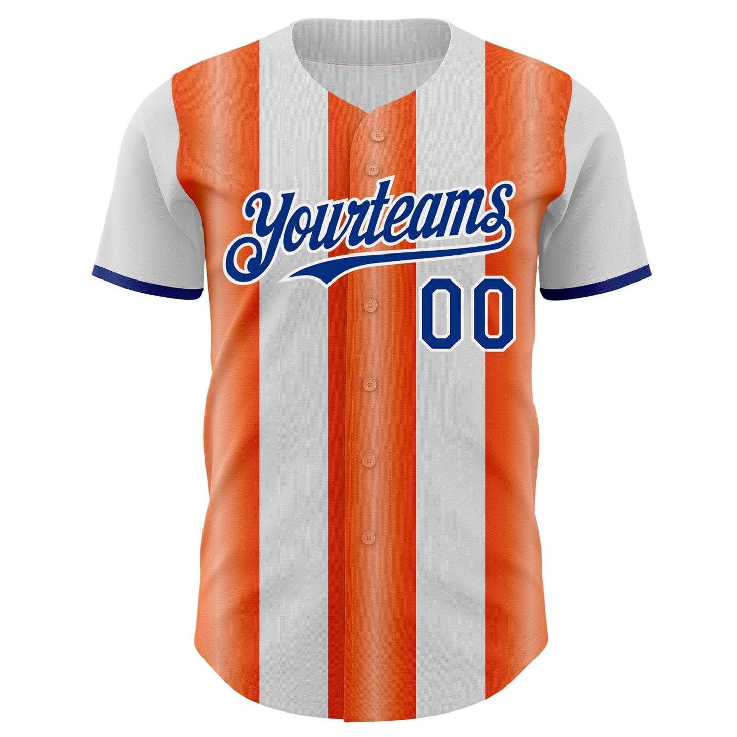 Custom White Royal-Orange Gradient Vertical Stripe Argentina Style Authentic Baseball Jersey baseball jersey product view 2