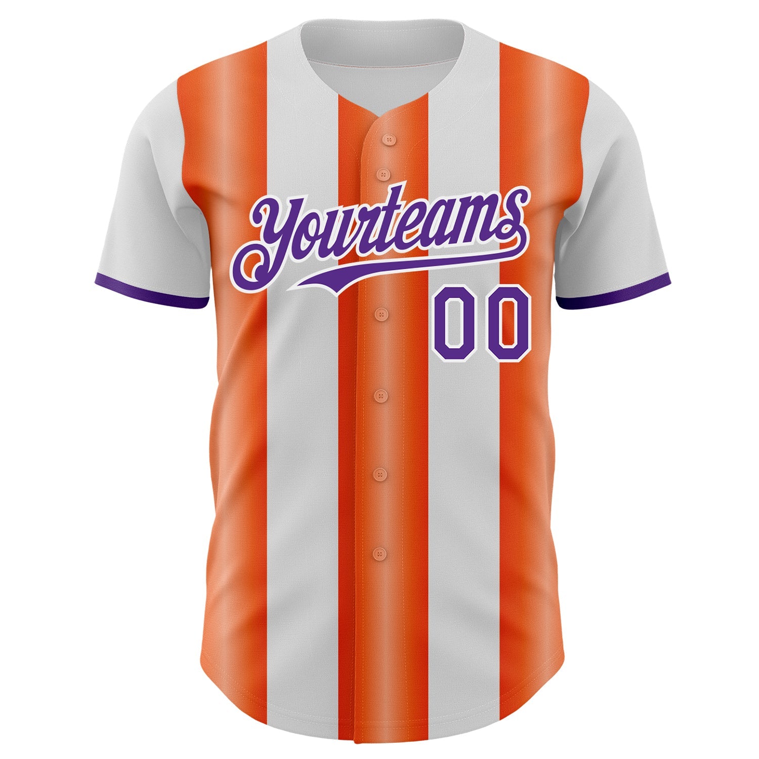 Custom White Purple-Orange Gradient Vertical Stripe Argentina Style Authentic Baseball Jersey baseball jersey product view 2