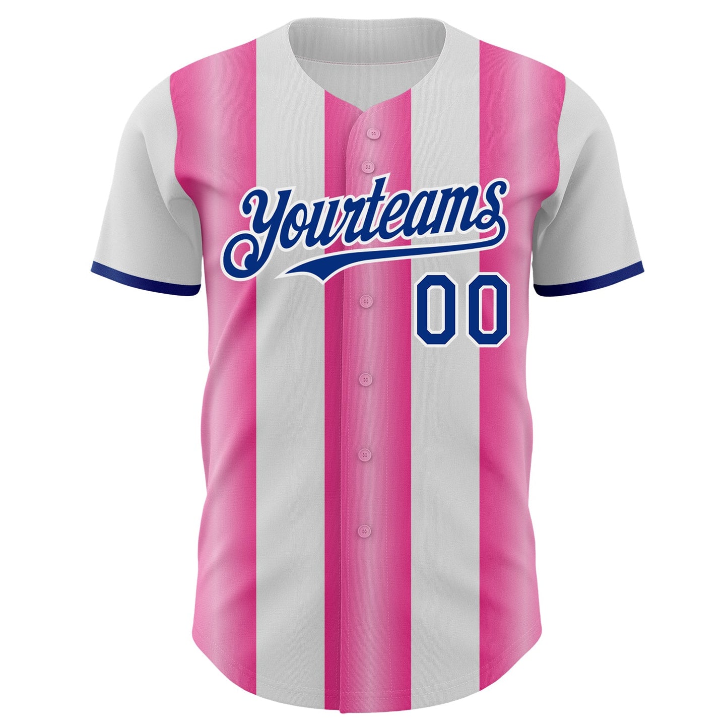 Custom White Royal-Pink Gradient Vertical Stripe Argentina Style Authentic Baseball Jersey baseball jersey product view 2