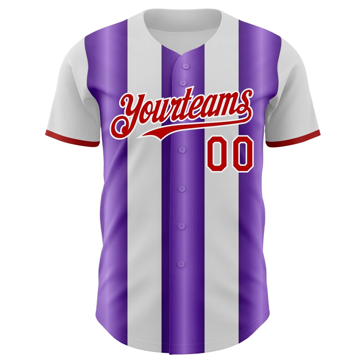 Custom White Red-Purple Gradient Vertical Stripe Argentina Style Authentic Baseball Jersey baseball jersey product view 2