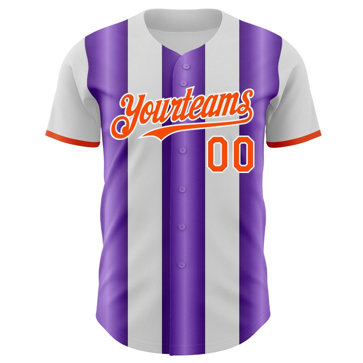 Custom White Orange-Purple Gradient Vertical Stripe Argentina Style Authentic Baseball Jersey baseball jersey product view 2