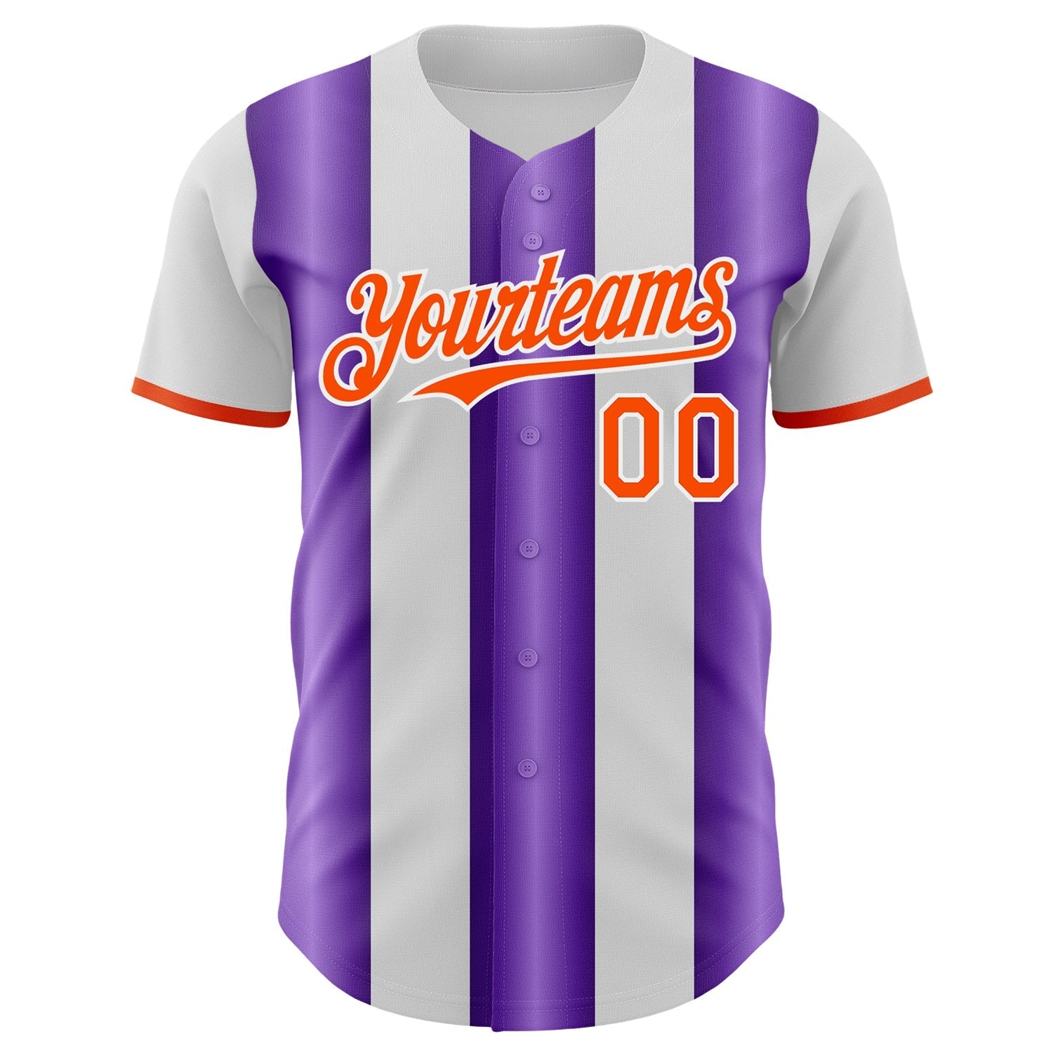 Custom White Orange-Purple Gradient Vertical Stripe Argentina Style Authentic Baseball Jersey baseball jersey product view 2
