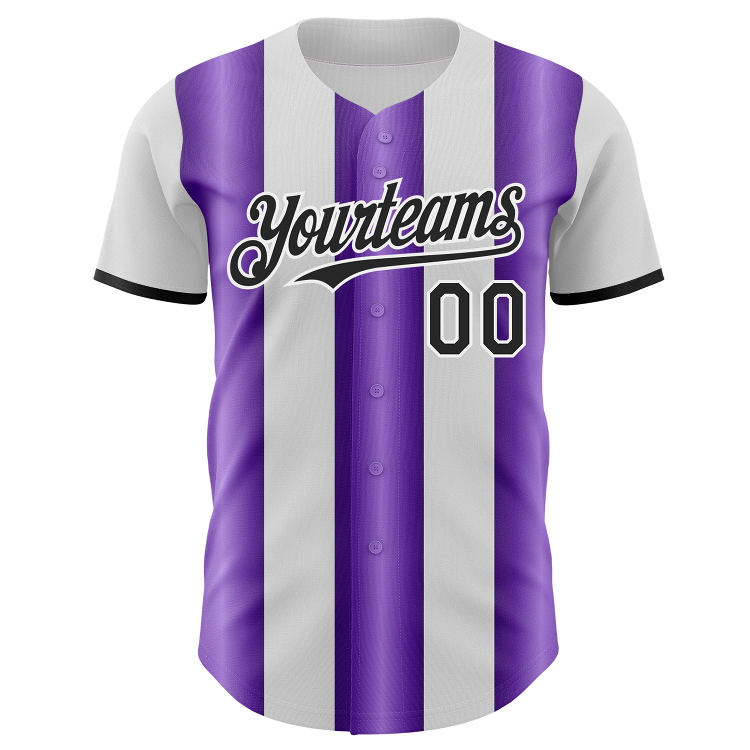 Custom White Black-Purple Gradient Vertical Stripe Argentina Style Authentic Baseball Jersey baseball jersey product view 2