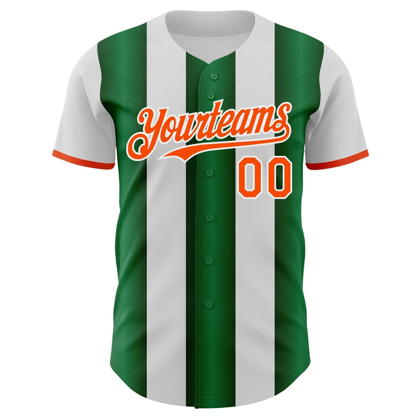Custom White Orange-Green Gradient Vertical Stripe Argentina Style Authentic Baseball Jersey baseball jersey product view 2