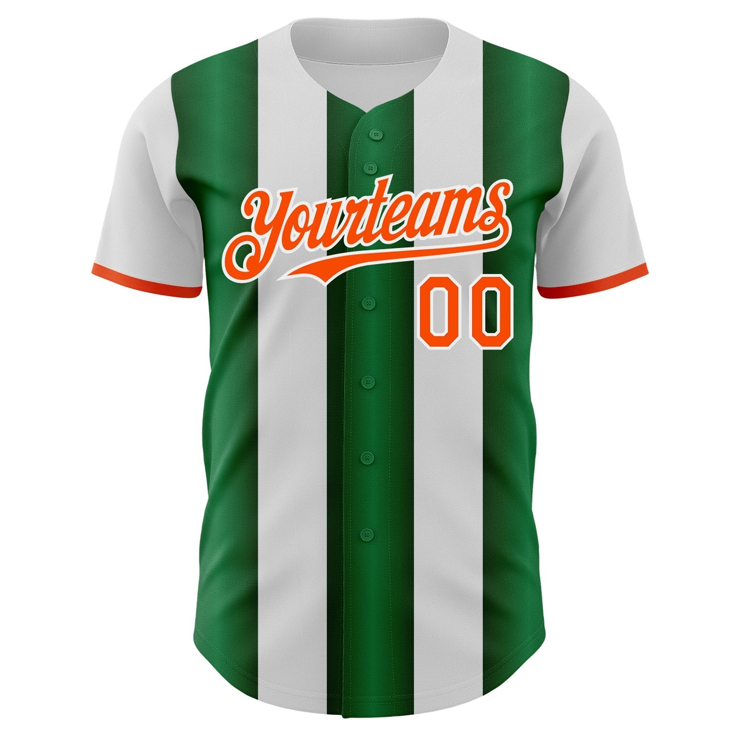 Custom White Orange-Green Gradient Vertical Stripe Argentina Style Authentic Baseball Jersey baseball jersey product view 2