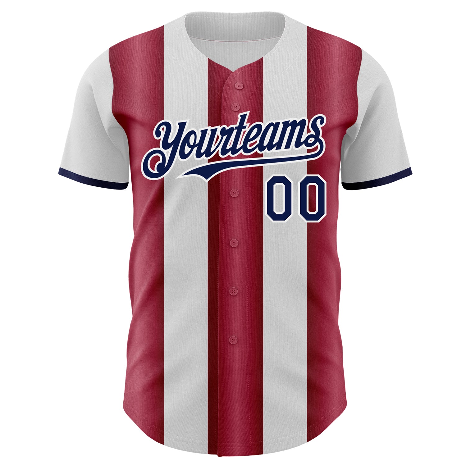 Custom White Navy-Crimson Gradient Vertical Stripe Argentina Style Authentic Baseball Jersey baseball jersey product view 2