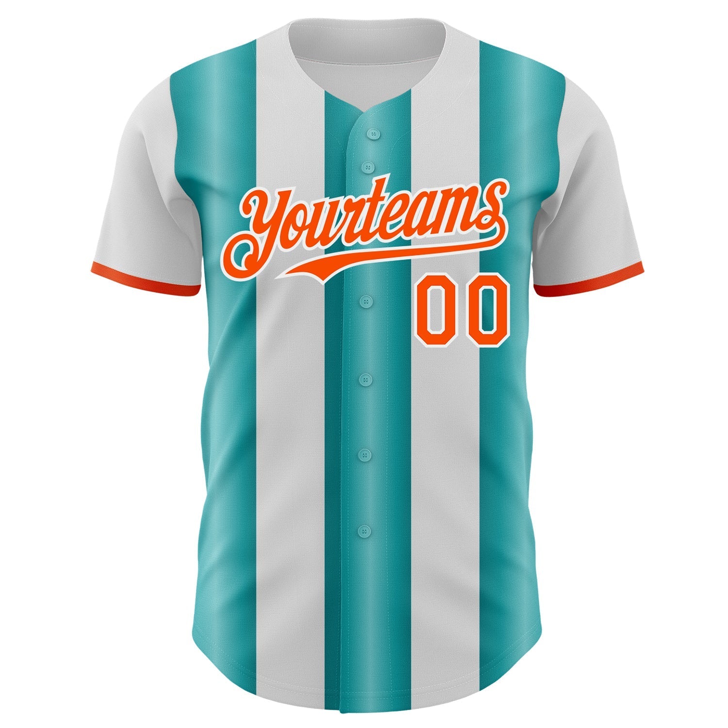 Custom White Orange-Teal Gradient Vertical Stripe Argentina Style Authentic Baseball Jersey baseball jersey product view 2