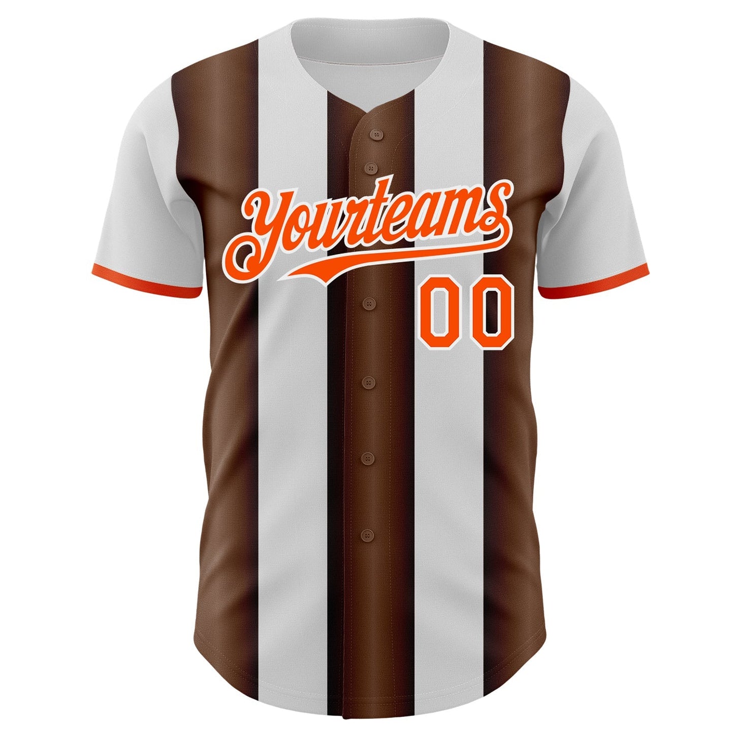 Custom White Orange-Brown Gradient Vertical Stripe Argentina Style Authentic Baseball Jersey baseball jersey product view 2