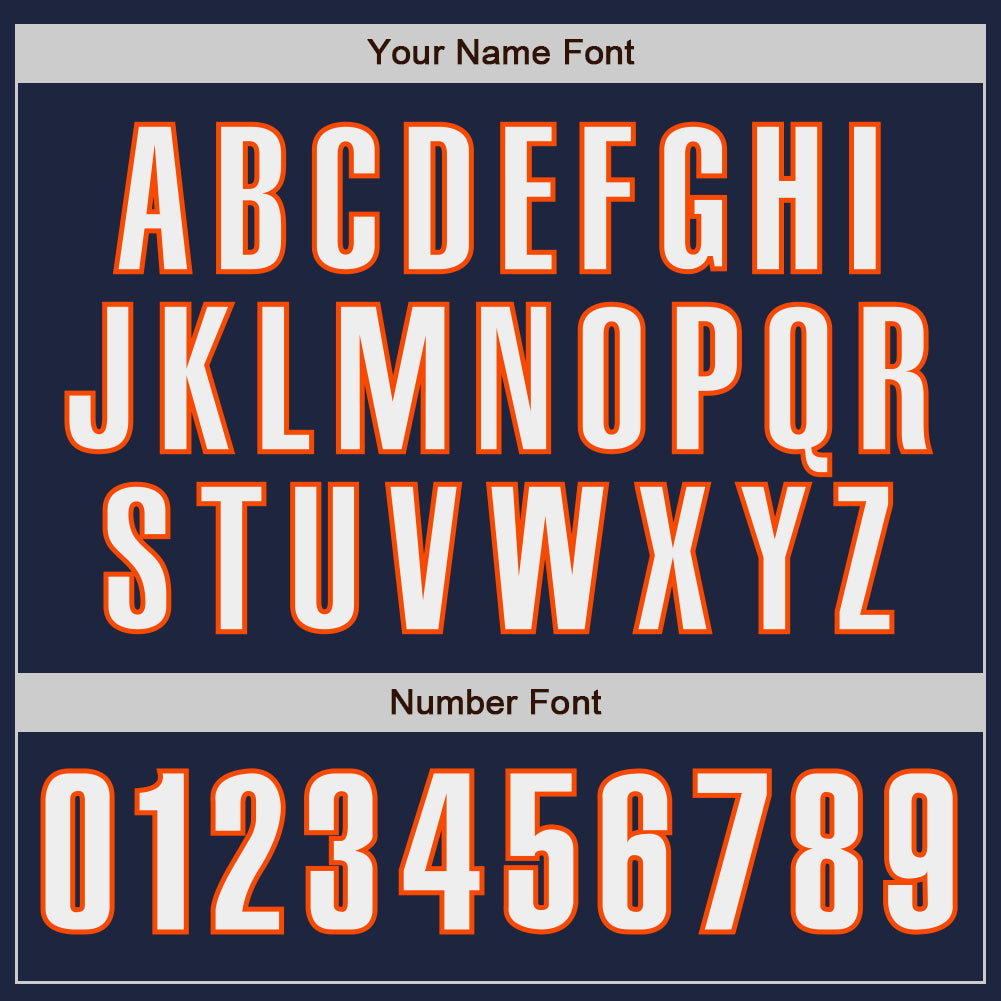 Custom Navy White-Orange Classic Color Block Side Panel Stripe Authentic Baseball Jersey baseball jersey product view 5