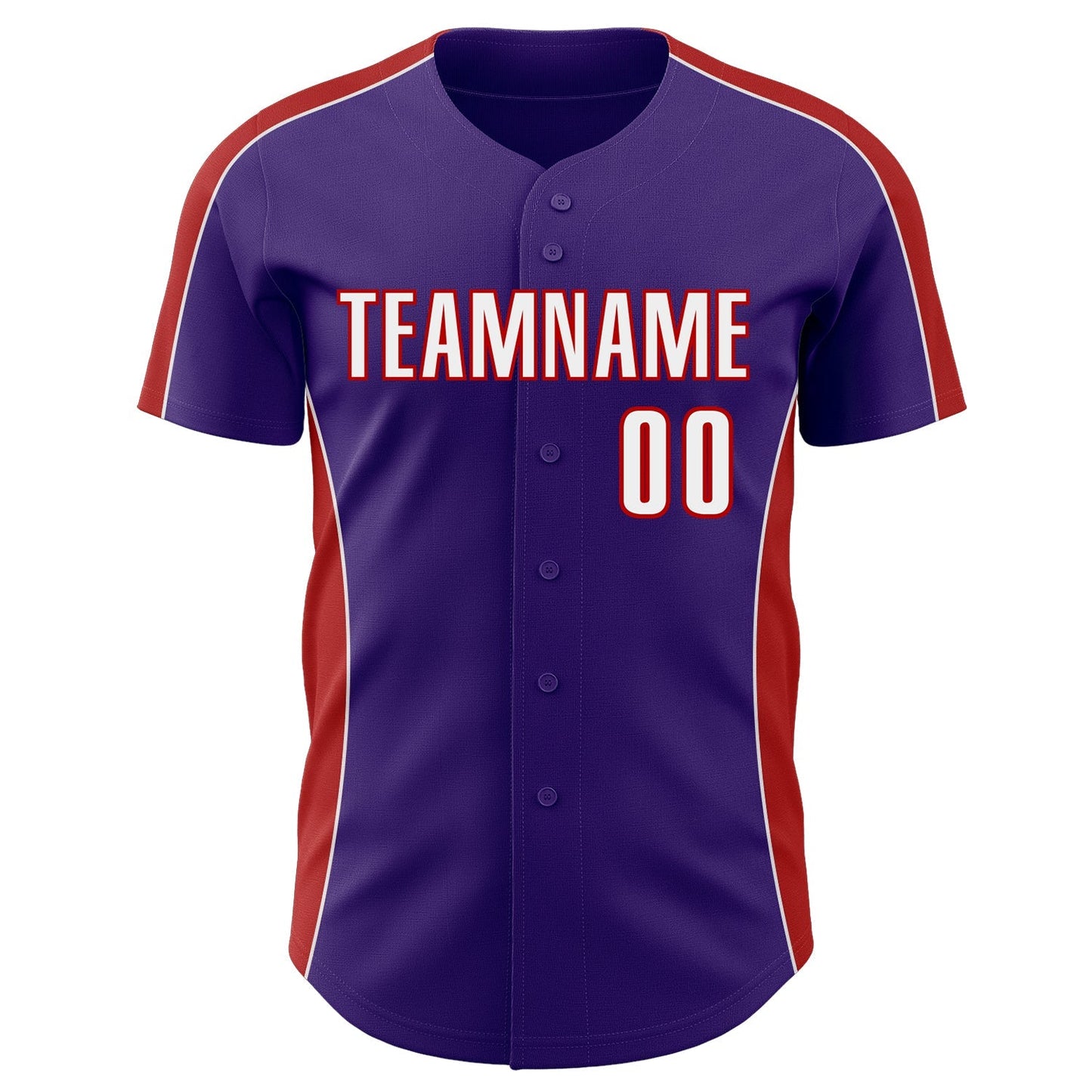 Custom Purple White-Red Classic Color Block Side Panel Stripe Authentic Baseball Jersey baseball jersey product view 2