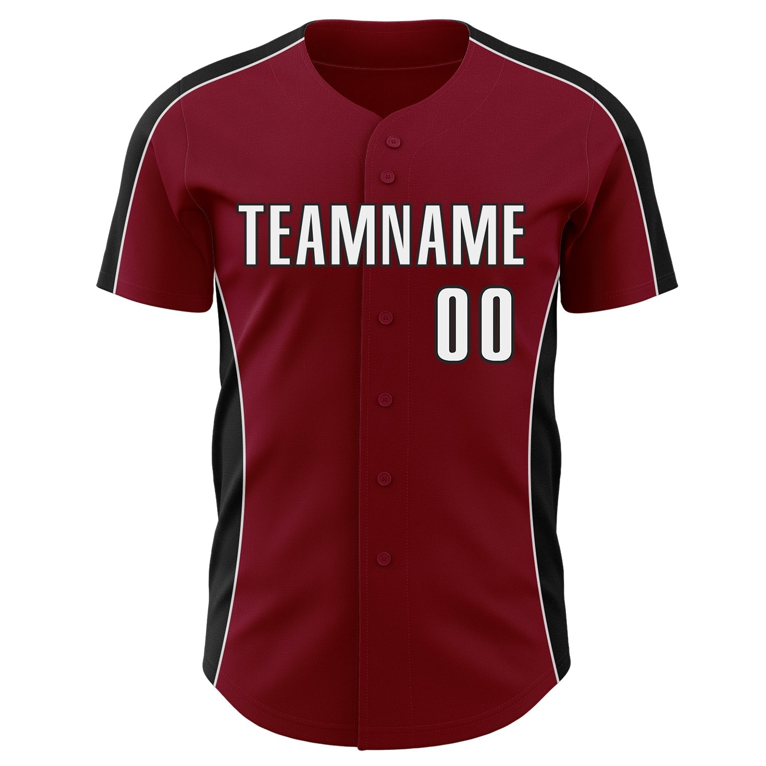 Custom Crimson White-Black Classic Color Block Side Panel Stripe Authentic Baseball Jersey baseball jersey product view 2
