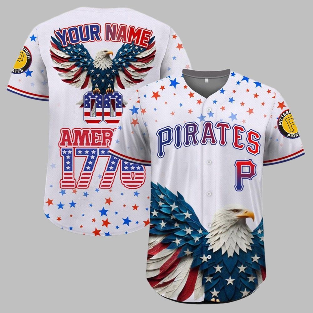 Pirates Independence Day Baseball Jersey 2025 - Grishko.com baseball jersey product view 1