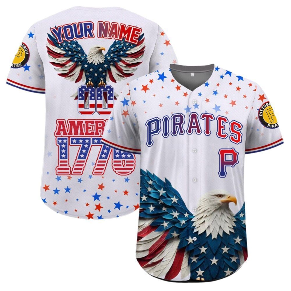 Pirates Independence Day Baseball Jersey 2025 - Grishko.com baseball jersey product view 2