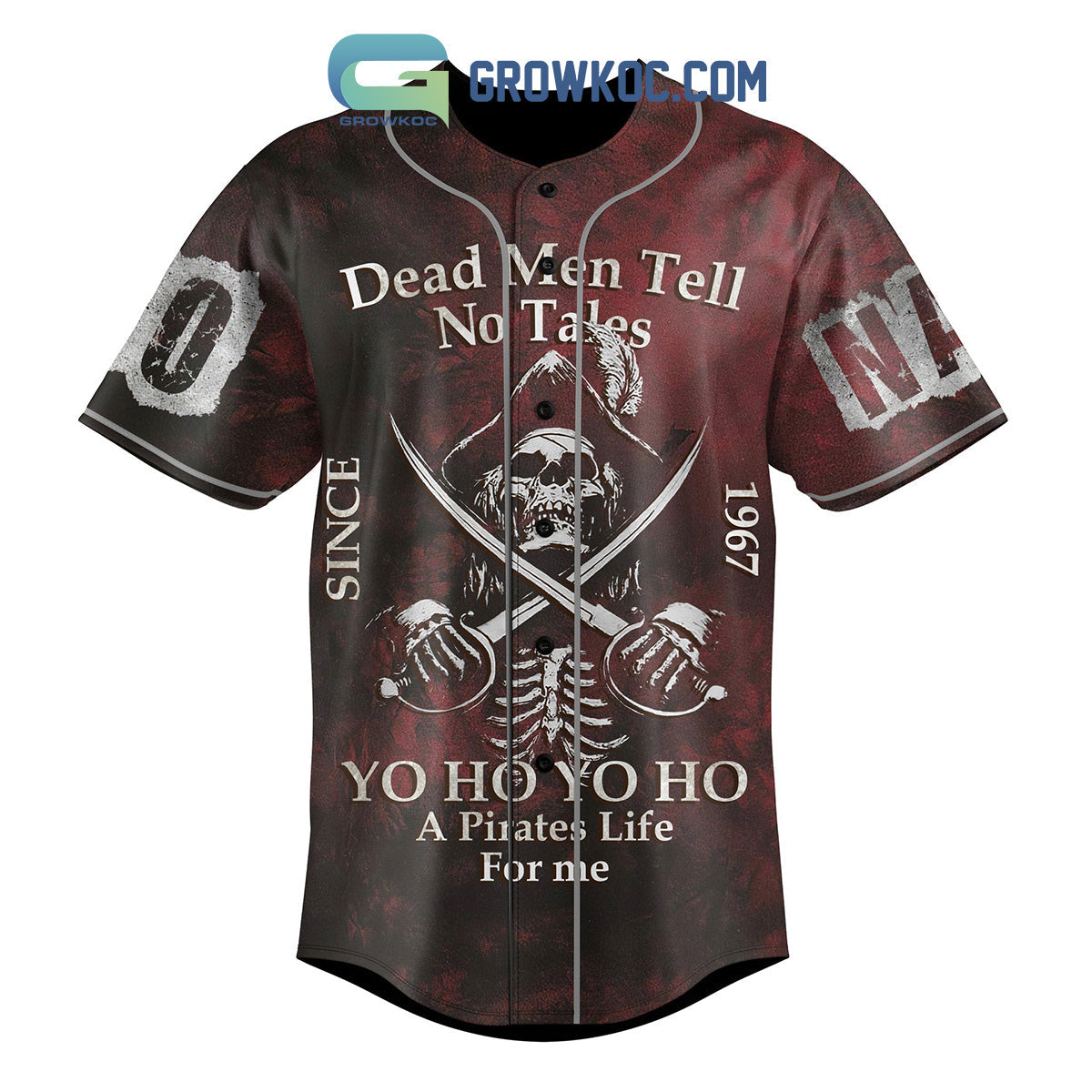 Pirates of the Caribbean Dead Men Tell No Tales Personalized Baseball Jersey baseball jersey product view 2