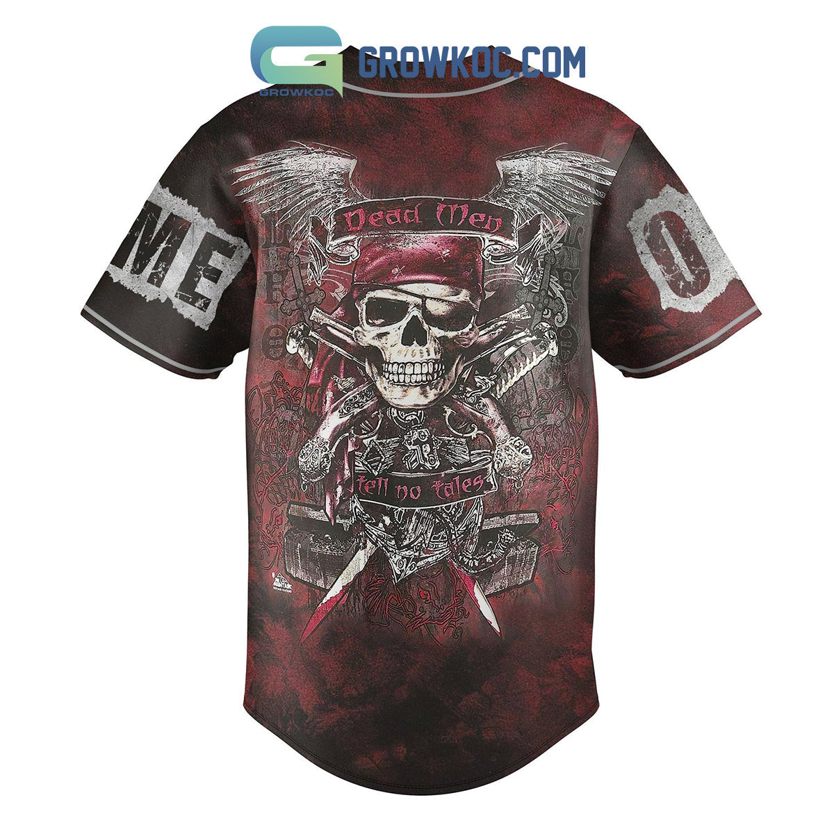 Pirates of the Caribbean Dead Men Tell No Tales Personalized Baseball Jersey baseball jersey product view 3