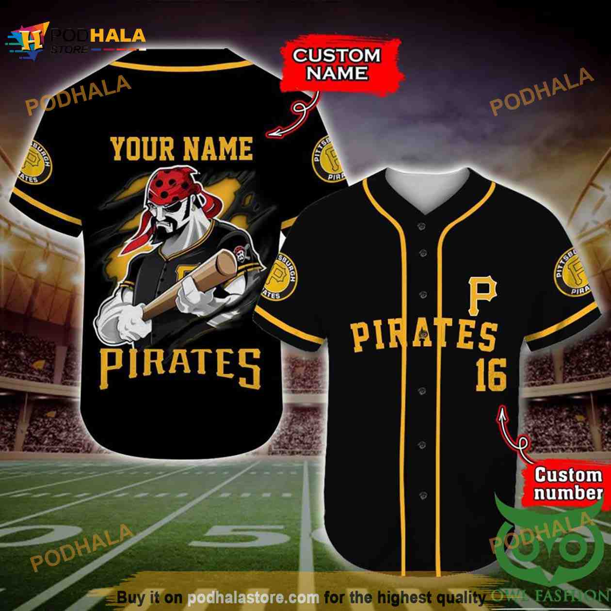 Pittsburgh Pirates 3D Baseball Jersey Personalized Name Number baseball jersey product view 1