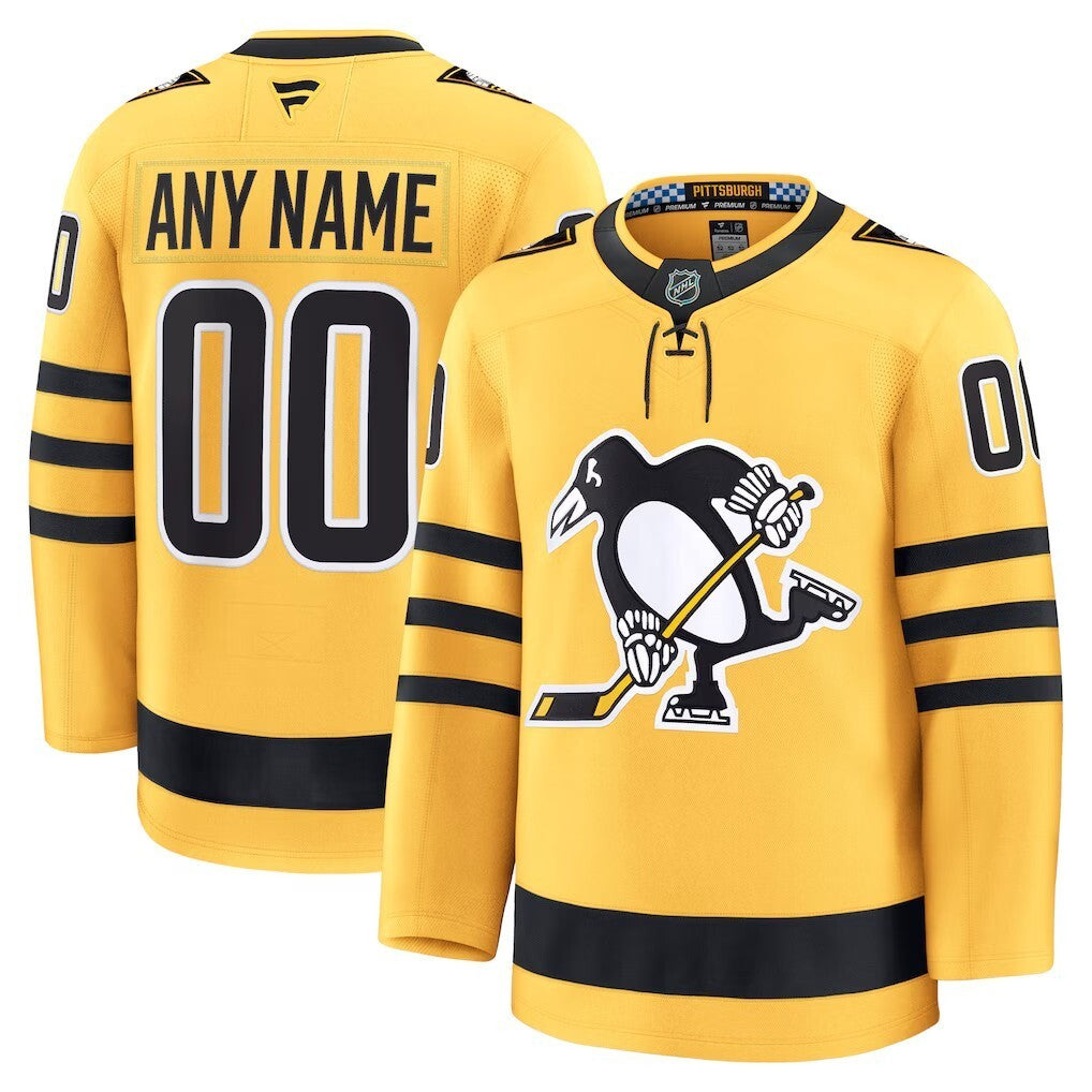 Pittsburgh Penguins Alternate Premium Custom Jersey - Gold Hockey Jersey hockey jersey product view 1