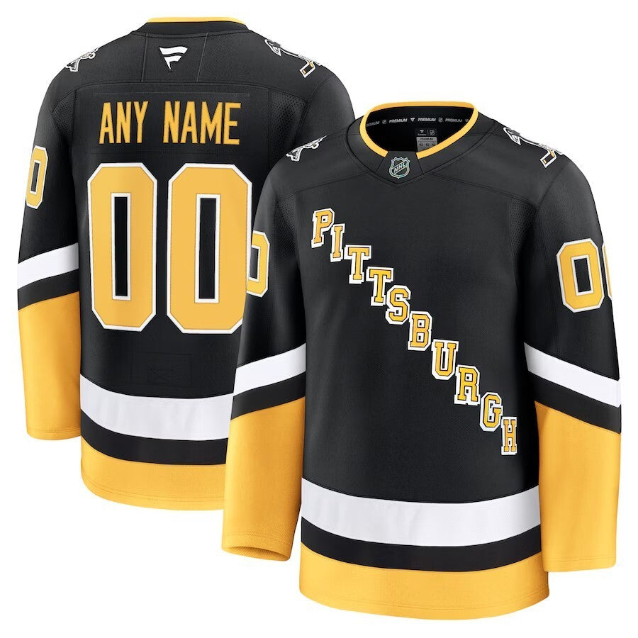 Pittsburgh Penguins Fanatics Alternate Premium Custom Jersey - Black Hockey Jersey hockey jersey product view 1