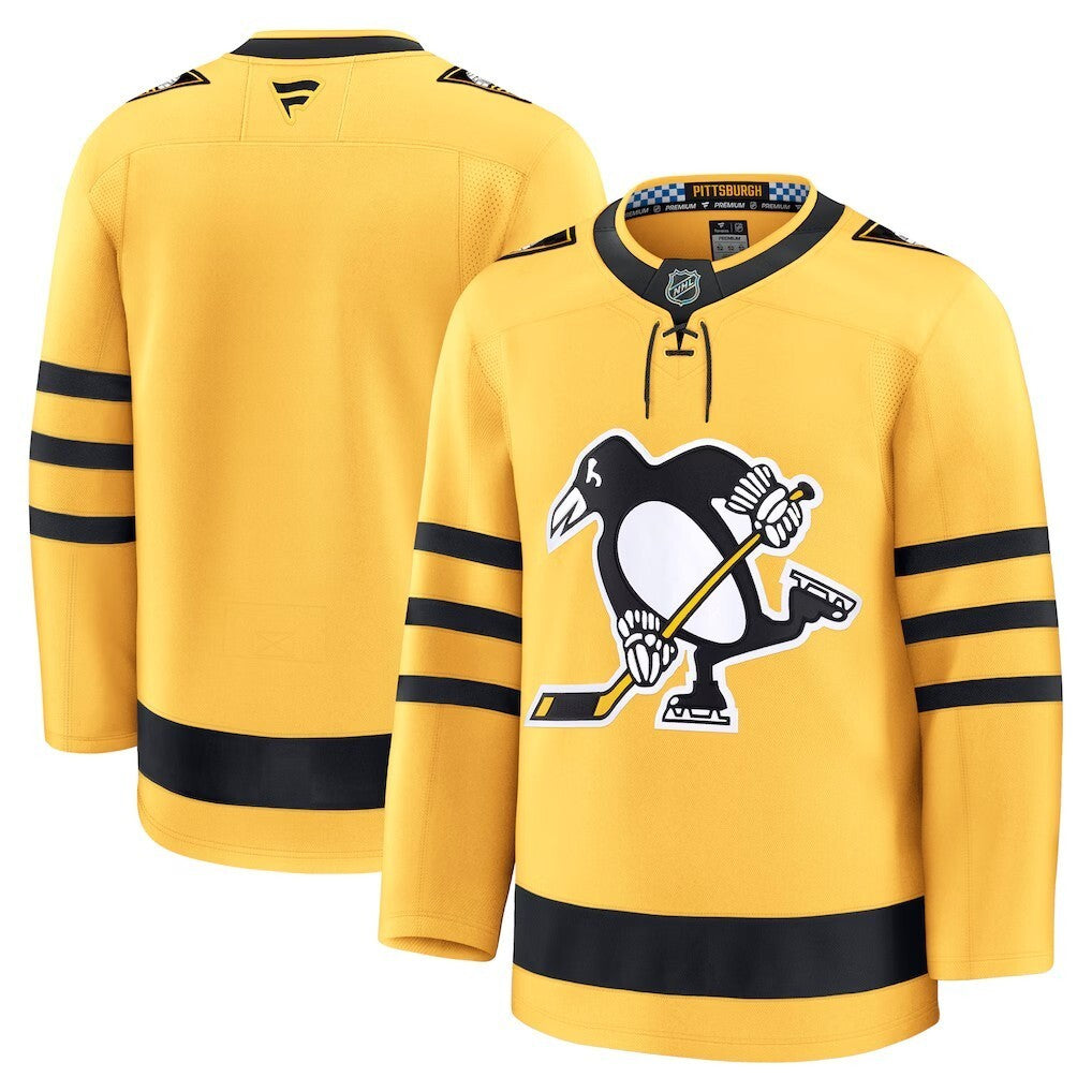 Pittsburgh Penguins Fanatics Alternate Premium Jersey - Gold Hockey Jersey hockey jersey product view 1