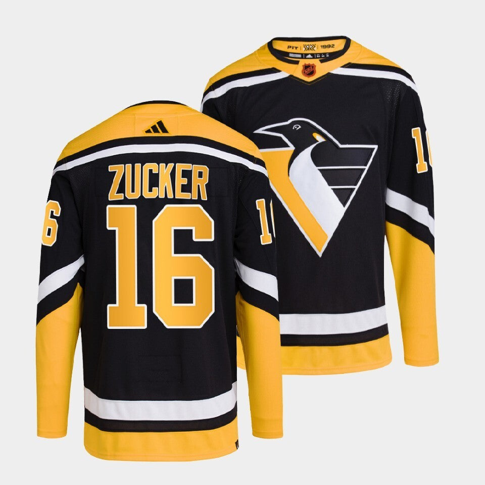 Pittsburgh Penguins #16 jason-zucker-black-2022reverse-retro-2.0-authentic-primegreen-jersey hockey jersey product view 1