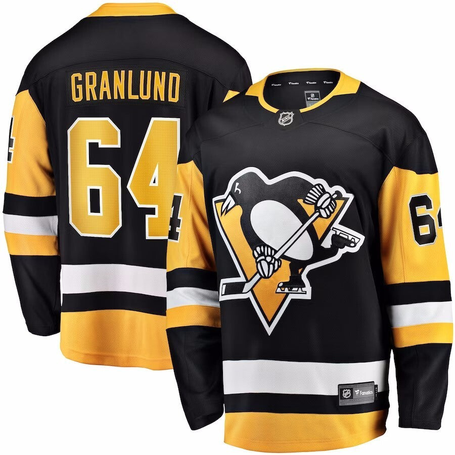Pittsburgh Penguins #64 Mikael Granlund Branded Home Breakaway Jersey - Black Hockey Jersey hockey jersey product view 1
