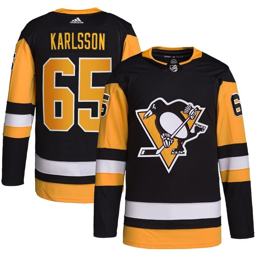 Pittsburgh Penguins #65 Erik Karlsson Home Primegreen Authentic Pro Player Jersey - Black Hockey Jersey hockey jersey product view 1