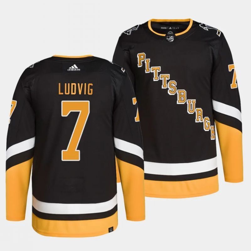 Pittsburgh Penguins #7 john ludvig alternate black jersey Hockey Jersey hockey jersey product view 1