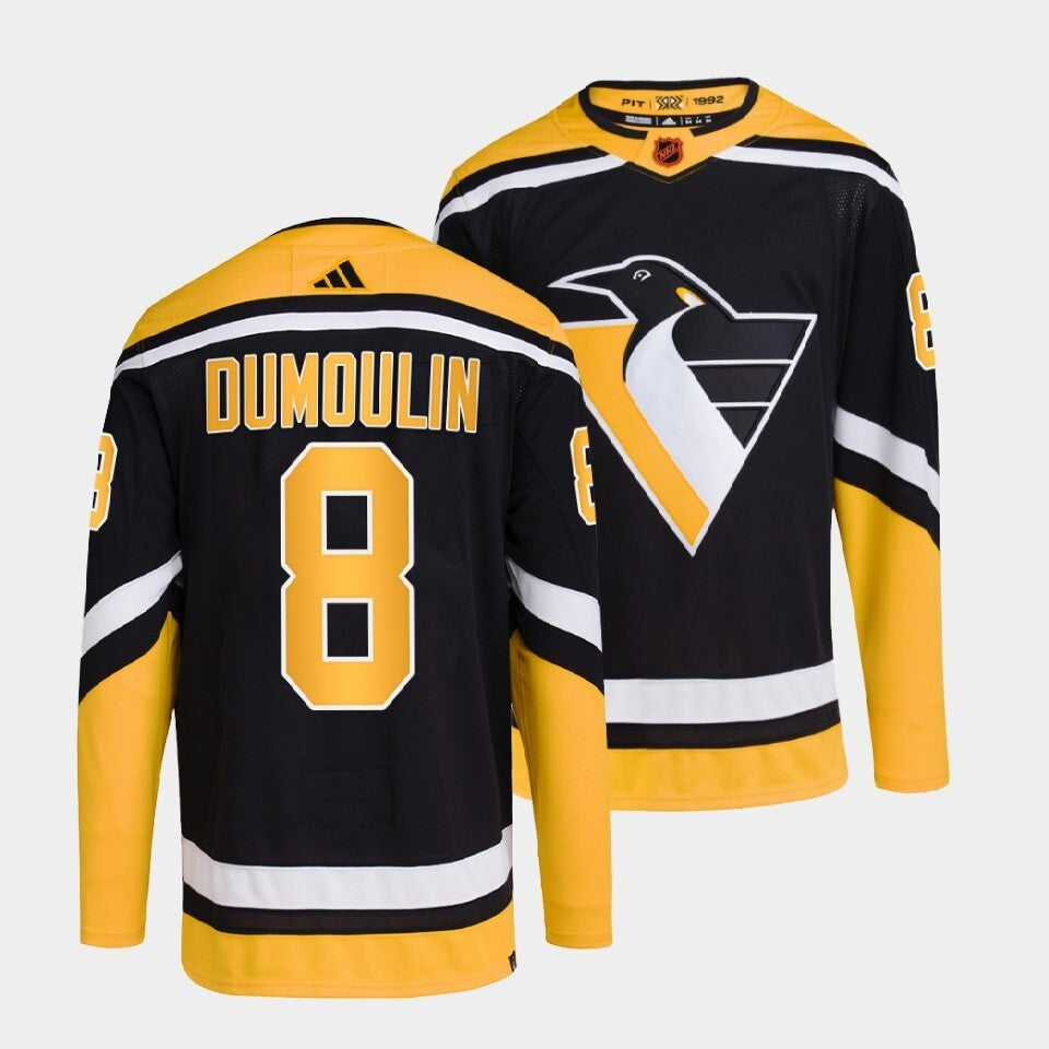 Pittsburgh Penguins #8 brian-dumoulin-black-2022reverse-retro-2.0-authentic-primegreen-jersey hockey jersey product view 1