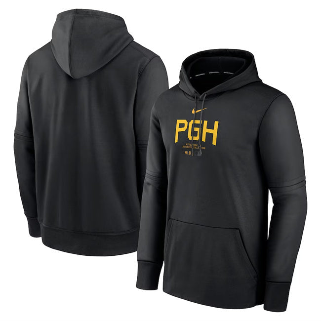 Pittsburgh Pirates Black Collection City Connect Practice Performance Pullover Hoodie Baseball Jersey baseball jersey product view 1