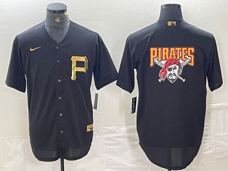 Pittsburgh Pirates Black Gold 4 Edition Style 1 Baseball Jersey baseball jersey product view 1