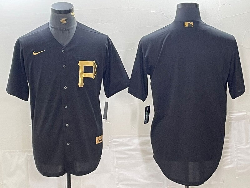 Pittsburgh Pirates Black Gold 4 Edition Style 3 Baseball Jersey baseball jersey product view 1