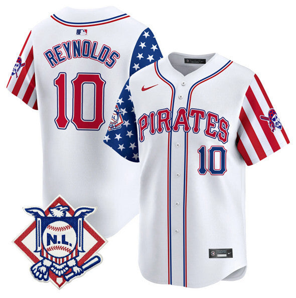 Pittsburgh Pirates #10 Bryan Reynolds White 2024 Fourth of July Vapor Limited Baseball Jersey baseball jersey product view 1