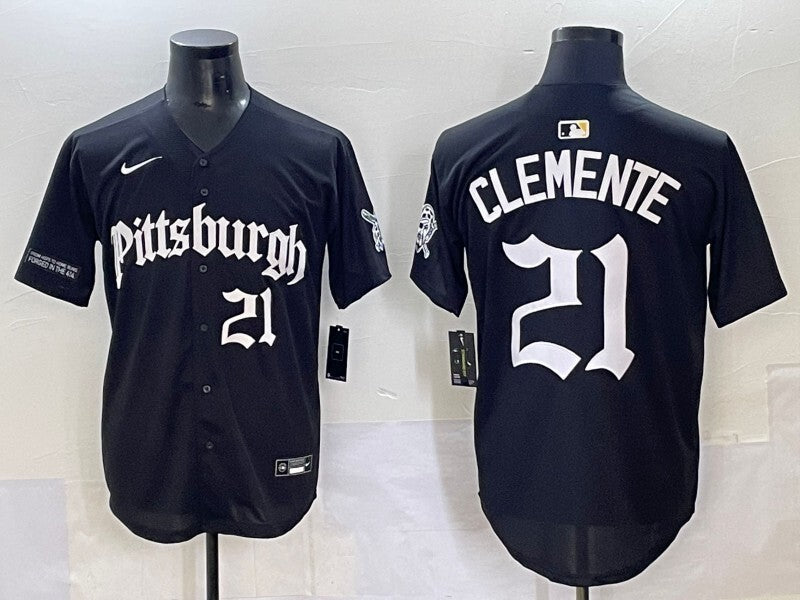 Pittsburgh Pirates #21 Roberto Clemente Pirates 5 Collaboration Style 1 Baseball Jersey baseball jersey product view 1