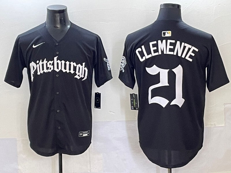 Pittsburgh Pirates #21 Roberto Clemente Pirates 5 Collaboration Style 2 Baseball Jersey baseball jersey product view 1