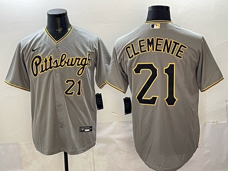 Pittsburgh Pirates #21 Roberto Clemente Pirates Adult Style 1 Baseball Jersey baseball jersey product view 1