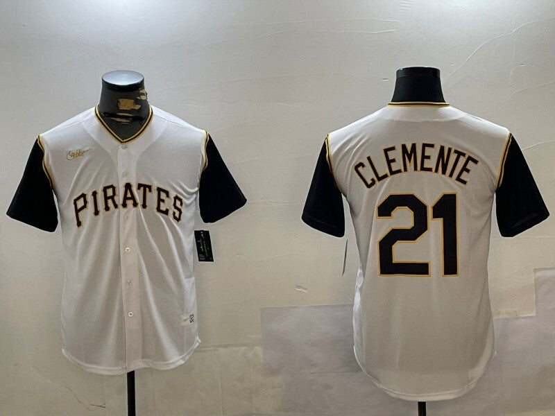 Pittsburgh Pirates #21 Roberto Clemente Pirates Retro Adult Style 8 Baseball Jersey baseball jersey product view 1