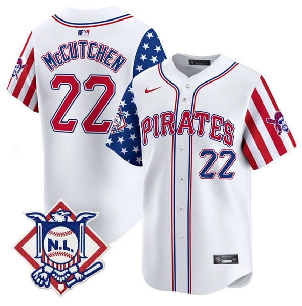 Pittsburgh Pirates #22 Andrew McCutchen White 2024 Fourth of July Vapor Limited Baseball Jersey baseball jersey product view 1